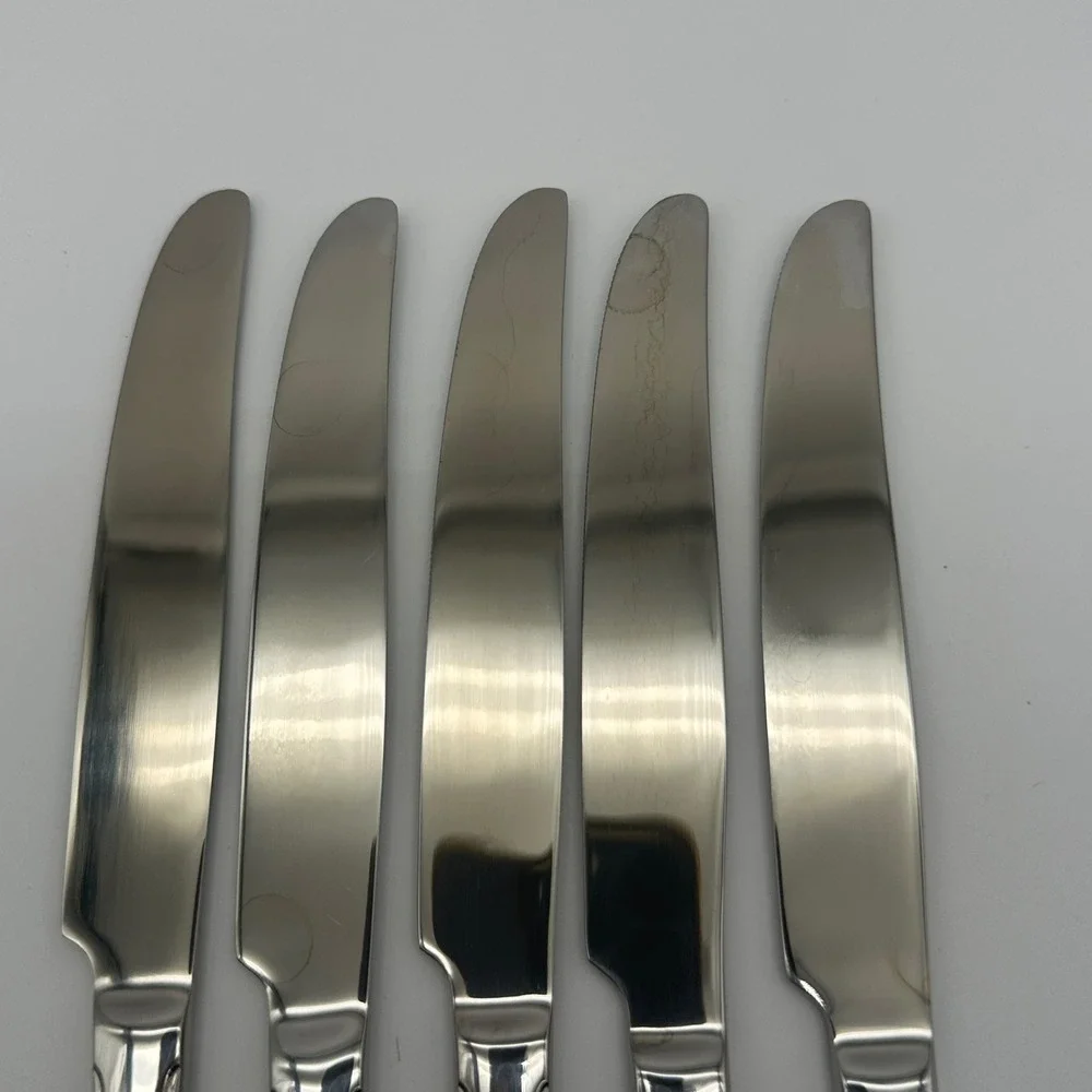 Temp-tations by Tara 18/10 Stainless Pumpkin Fall Harvest Dinner Knives Set of 5